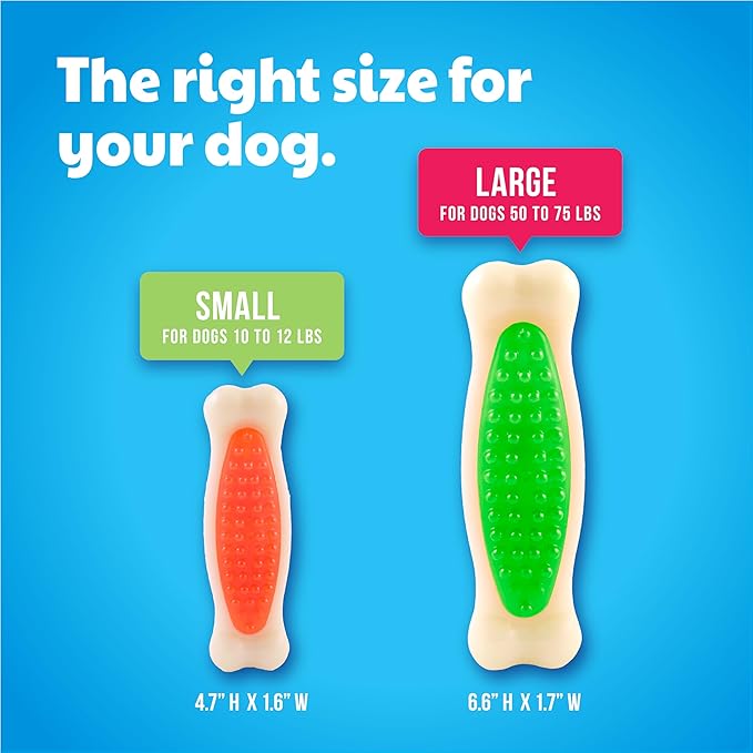 Hartz Chew 'n Clean Tuff Bone Tough Dog Chew Toy, Large 3 Pack