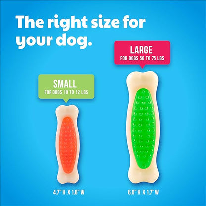 Hartz Chew 'n Clean Tuff Bone Tough Dog Chew Toy, Large 3 Pack
