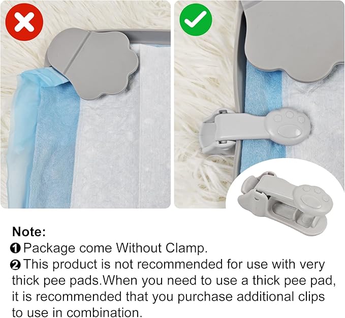 ELEGX Pee Pads Tray Silicone Dog Bedpan Tray, High Edge Puppy Pad Holder Tray for Easy to Clean and Spill Free Dog Bedpan Training Pad Tray with Fixing Buckle (24 INCH x 24 INCH)