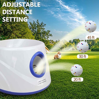 Auto Dog Ball Thrower Launcher, Automatic Dog Ball Launcher with 3 Launching,6 2.3 Inch ETPU Tennis Ball,Interactive Toys Indoor Outdoor Thrower Toss Machine for Small/Medium Dogs