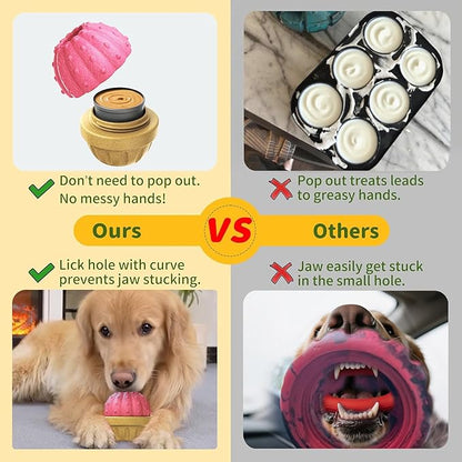 Interactive Dog Toys to Keep Them Busy, Frozen Treat Dog Enrichment Ball Toy for Aggressive Chewers, Puzzle Feeder Toy, Easy-to-Clean, Low-Mess Design for Medium & Large Dogs