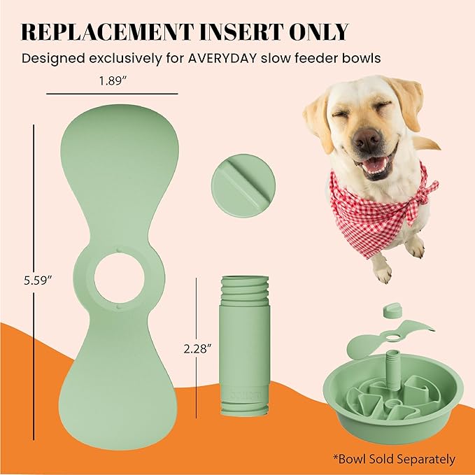 AVERYDAY Slow Feeder Bowl Replacement Insert – Interchangeable Puzzle Attachment for AVERYDAY Dog Bowls, BPA-Free & Easy to Clean, Slows Down Fast Eaters