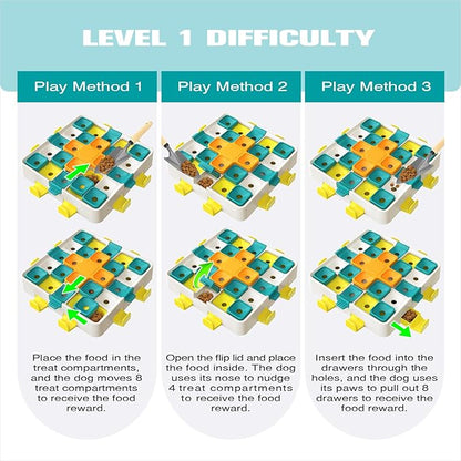 KADTC Large Size Dog Puzzle Toy, 2 Levels of Step-by-Step Challenge, 4 Ways to Play for Dogs Beginner to Advanced Mental Stimulation Toys, U.S. Brand