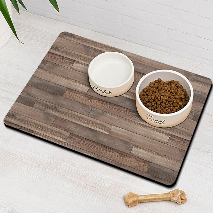 Pet Feeding Mat for Floors Waterproof Dog Mat for Food and Water Absorbent Quick Dry Non Slip mat for Cat Bowls