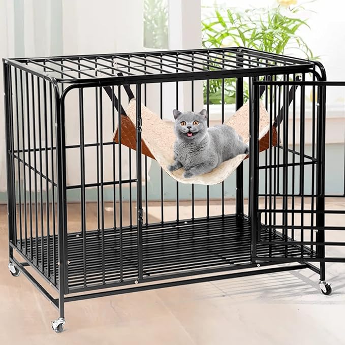 JOYELF Cat Hammock Bed, Medium Reversible Pet Cage Hammock Hanging Soft cat Bed for Kitten Ferret Puppy or Small Pet