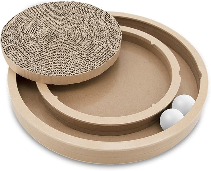 Best Pet Supplies Catify Cat Scratcher, Fun Interactive Scratchers, Posts, Poles, Claw Safe, Furniture Saver Indoor Play Support Natural Cat Behaviors Heavy Duty - Scratch & Spin, 15.75 x 15.75"