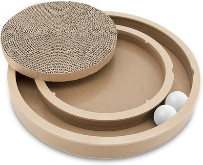 Best Pet Supplies Catify Cat Scratcher, Fun Interactive Scratchers, Posts, Poles, Claw Safe, Furniture Saver Indoor Play Support Natural Cat Behaviors Heavy Duty - Scratch & Spin, 15.75 x 15.75"