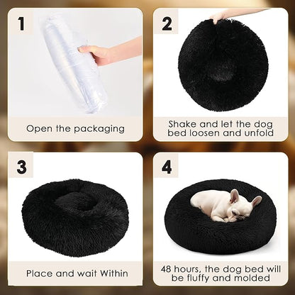 Extra Large Dog Beds, 36 Inch Human Dog Anxiety Relief Comfort Bed, Indestructible & Chew Proof Pet Beds (Black)