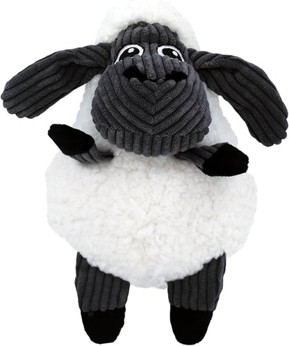 KONG Sherps Floofs – Plush Dog Toy with Flat Squeaker & Crackly Noise – Soft, Snuggly Cuddly Toy for Indoor Fetch & Gentle Play, Durable Lined Design (Sheep (2 Pack))