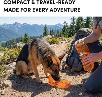 OllyDog OllyBottle | Tritan Dog Water Bottle with Detachable Bowl | BPA Free Leakproof Pet Dispenser | Hiking Travel (1L, Flame) - Image 3