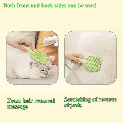 Cat Brush for Shedding Dog Brush Hair Cleaning Comb Bath Massage Tool for Shedding & Grooming, Remove Loose Hair, Cat Shape, Silicone Bristles (Purple)