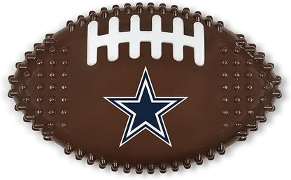 NFL Dallas Cowboys Mega- Chew Hard Nylon Bacon-Flavored Dog Bone Football Chew Toy Interactive Tasty Fun Dog Chewy Toys Indestructible Strong Durable Tough Pet Biting Playtoy for Aggressive Chewers