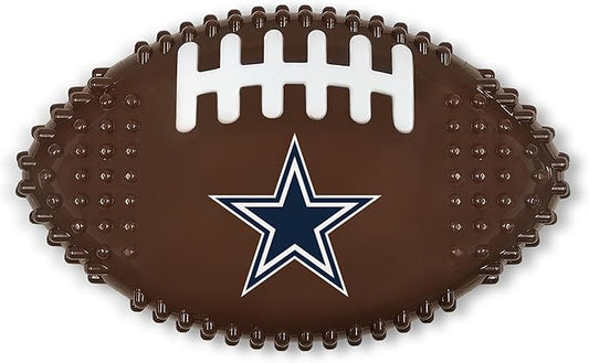 NFL Dallas Cowboys Mega- Chew Hard Nylon Bacon-Flavored Dog Bone Football Chew Toy Interactive Tasty Fun Dog Chewy Toys Indestructible Strong Durable Tough Pet Biting Playtoy for Aggressive Chewers