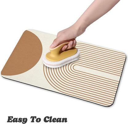 Dog Food Mats,Cat Absorbent Water Bowl Feeding Mats Pet Placemats for Food and Water Beige Bohemia 24 * 32 inch