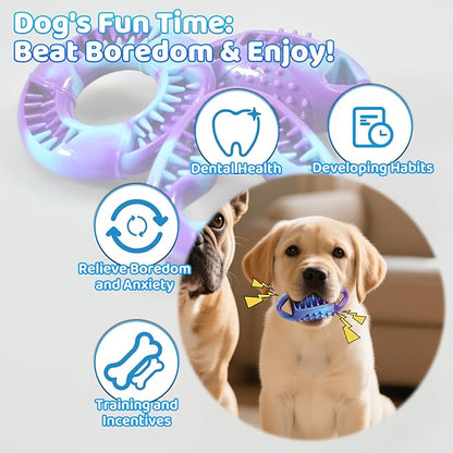 3 Pack Puppy Teething Toys, Rubber Puppy Chew Toys, Extended Playtime & Clean Pet Teeth, Stuffable Puppy Toys, Three Shapes of Small Puppy Toys, for Puppies and Small Adult Dogs - Up to 25 lbs