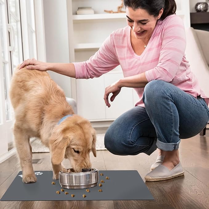 Absorbent Dog Food Mat, No Stains Quick Dry Dog Water Dispenser Mat, Pet Accessories Supplies,Easy Clean Dog Bowl Mat, Multiple Colors, Sizes & Purposes