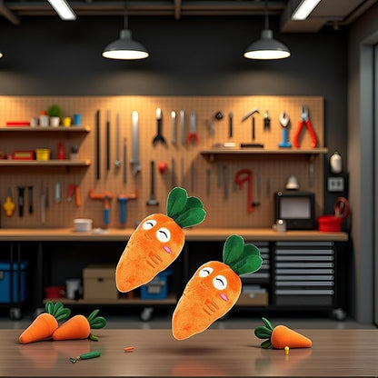 2Pcs Orange Soft Puppy Pet Supplies Cute Carrot Plush Chew Squeaker Sound Squeaky Toys for Dog Cat Birthday Xmas Pet Squeak Toy Gifts