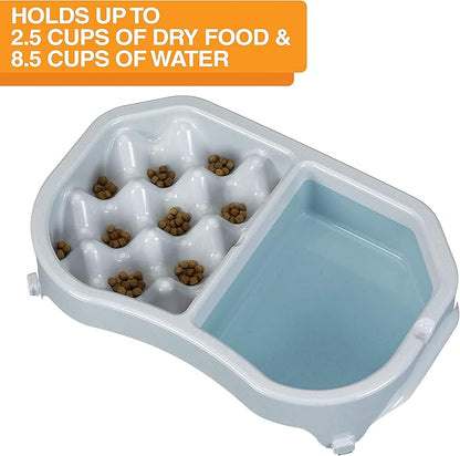 Neater Pet Brands Neater Slow Feeder Dog Bowls, Slows Down Fast Eating to Prevent Vomiting, Overeating, & Bloat, Dog Slow Feeder Bowl with Wide, Non-Slip Base, Holds 2.5 Cups Food and 8.5 Cups Water