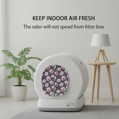 Curtain for Self Cleaning Cat Litter Box, Self-Cleaning Litter Box Curtain,Odor Blocker & Litter Scatter Shield for Cats,Easy Install, Universal Fit for Elliptical Openings