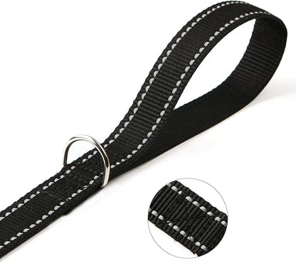 6FT Reflective Dog Leash for Large&Medium and Small Dogs,Nylon Leashes for Walking and Training,6 Foot Leash with D Ring, 6 FT (1 inch X 6FT, Black)