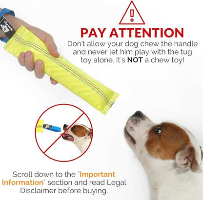 Dog Bite Tug Toy 10 inches - Durable, Interactive Toys for Medium to Large Dogs - Perfect for Tug of War, Fetch & Puppy Training - Safe Fire Hose Dog Tug with Strong Handle - Tough Floating Pull Toy