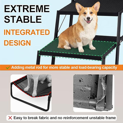 Dog Stairs for Car, Foldable Dog Steps for Large Dogs, 6-Step Ultra-Lightweight Non-Slip Dog Ramps Supports Up to 200 lbs, Suitable for SUV,Truck, Sofas, Bed