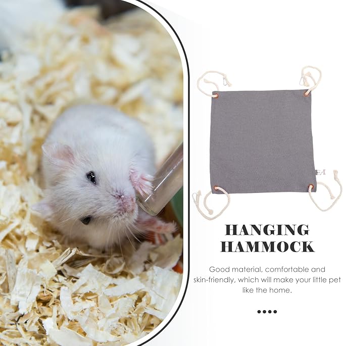 BESTYASH Adjustable Hanging Cat Hammock Bed Double-Sided Wear-Resistant Sleeping Nest for Cage Small Cats and Kittens Light Gray