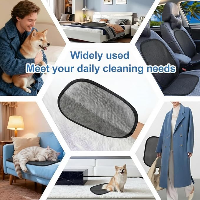 2 Pcs Pet Hair Removal Glove for Dogs and Cats, Reusable Electrostatic Grooming Gloves, Dog and Cat Fur Remover Gloves for Couch, Carpet, Clothing, Car Seats, Bedding