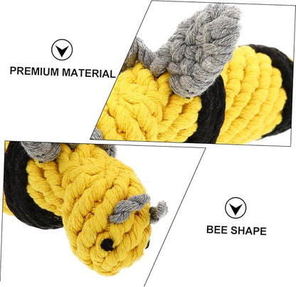 1pc Bee Pet Toy Dogman Toys Bee Toy Small Dog Chew Toys Dog Rope Toys Sound Dog Toys Puppy Toys Dog Teasing Toys Dog Training Toys Teasing Toys for Dogs Cotton Rope Yellow Knot
