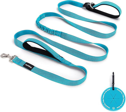 8FT-10FT Hands Free Dog Leash - Adjustable Waist/Crossbody 2-in-1 Belt with Shock-Absorbing, Traffic Handle & Reflective for Hiking, Canicross & Active Lifestyles (Sky Blue)