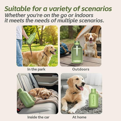 Portable Dog Water Bottle – 19 oz, Exclusive Latest Large Wide-Mouth Folding Design, Durable Handle Strap, Food-Grade Plastic, Ideal for Walking, Hiking & Outdoor Travel（Army green）