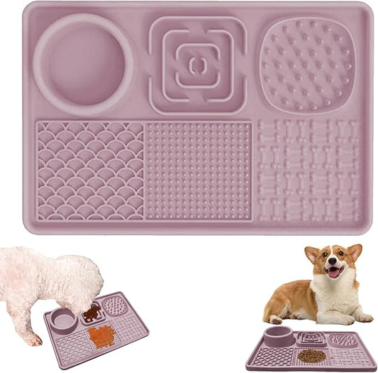 Dog Lick Mat for Anxiety Relief, Slow Feeder Alternative, Pet Enrichment Treat Mat, Boredom Buster, Durable Food-Grade Silicone, Dishwasher & Freezer Safe