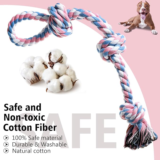 Indestructible Dog Toys - Tough Puppy Chew Toys for Aggressive Chewers, Dental Cleaning Tug of War Toy, Great for Small to Large Breeds