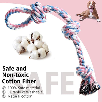 Indestructible Dog Toys - Tough Puppy Chew Toys for Aggressive Chewers, Dental Cleaning Tug of War Toy, Great for Small to Large Breeds