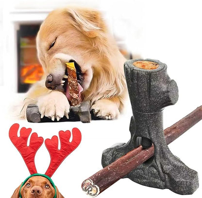 Bully Stick Holder & Frozen Snack Toy 2-in-1 for Large Aggressive Chewers, Durable Dog Chew Toy Reduces Anxiety & Prevents Choking, BPA-Free
