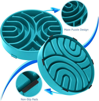 Whippy Slow Feeder Dog Maze Bowl - Anti-Choking, Anti-Slip Interactive Puzzle Feeder for Large Dogs, Green