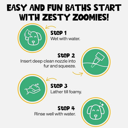 Dog Shampoo & Conditioner for Smelly Dogs - Zesty Zoomies Dog Shampoo for Itchy Skin Relief - Hypoallergenic Pet Shampoo for Conditioner, Moisturizing & Itching.