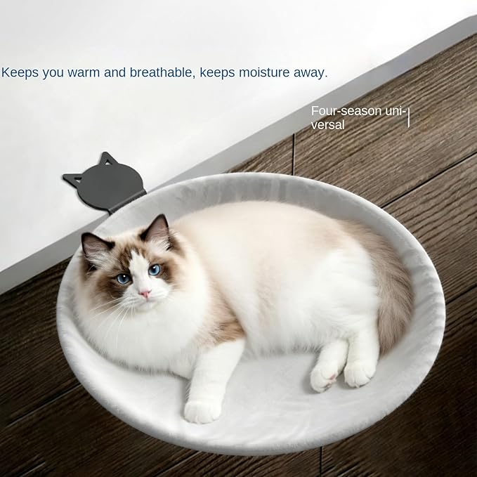 Elevated Hammock Bed, Clip On Cat Desk Cushion, 24x16 Inches Pet Cushion with Removable Cover Feature, Soft Fabric Hanging, Cat Bed with Space Saving Design, Interactive Indoor Rest for Cats