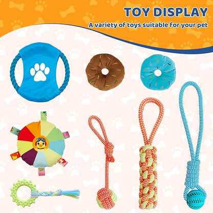 Puppy Play Gym with Snuffle Mat & 8 Hanging Toys Indoor Play Gym Interactive Dog Toys for Boredom Enrichment Activity for Small Dog PVC Frame Stretchy Rope with Velcro (19.6 x 19.6 x 19.6 inch)