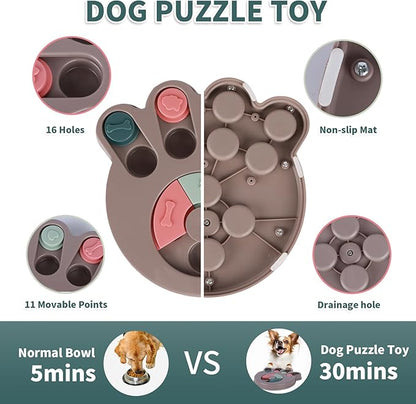 Interactive Dog Puzzle Toy & Slow Feeder Bowl - Puppy Chew Toys for Boredom Relief, Mental Stimulation, Aggressive Chewers,Dog Puzzle Toy