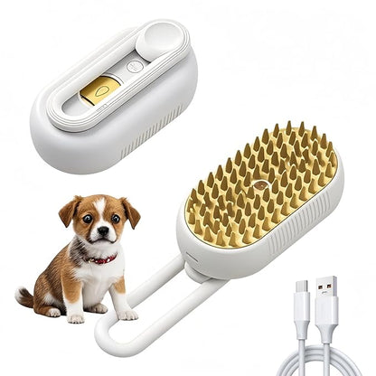 360° Rotating Cat Brush for Hair Removal and Grooming - Non-Slip ABSPet Hair Brush with Ergonomic Handle, Gentle Brushes for Cats, Dog & Small Animals (Khaki)