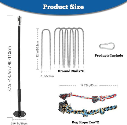 Outdoor Tug of War Dog Toy,Interactive Dog Toys with 2 Rope in Yard Park for Large Medium Small Dogs