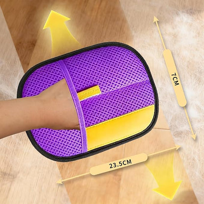 Pet Hair Removal Glove - Electrostatic Reusable Magic Brush Glove for Dog & Cat Hair Remover Glove on Sofa, Car Seats, Clothes & Bedding(Purple)