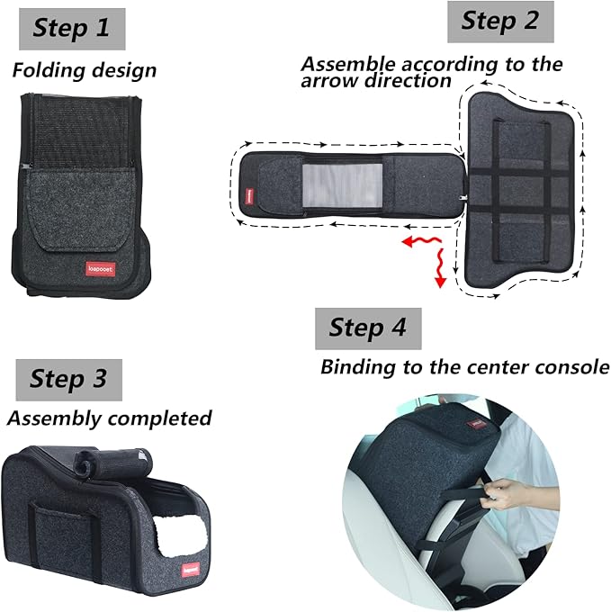 Center Console Small Dog Car Seat,Portable Pet Cat Puppy Booster Armrest Carseat Up to 11lbs,Equipped with a Breathable Protective Cover Net to Prevent Escape with Washable Fluffy Cushion and Pillow