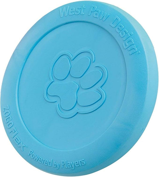 West Paw Zogoflex Zisc Dog Flying Disc, High Flying Aerodynamic Disc for Dogs Puppy – Lightweight, Floatable Disc for Fetch, Tug of War, Catch, Play – Doubles as Food/Water Bowl, Large 8.5", Aqua Blue