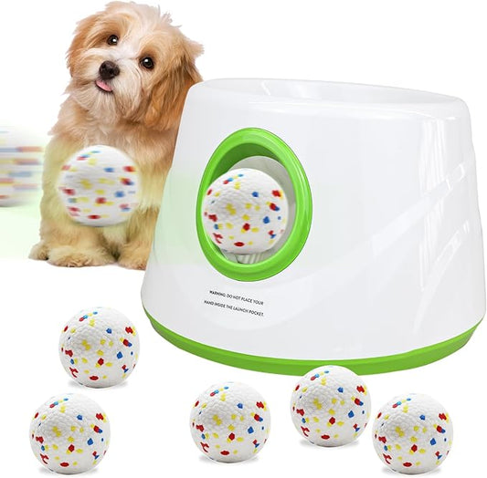 Magicorange Automatic Dog Ball Launcher, Interactive Dogs Balls Thrower for Small and Medium Dogs,Dog Fetch Machine (Dark Green)