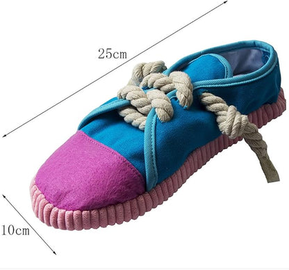 Dog Chew Toys,Creative Shoes Shape Squeaky Toy, Durable and Safe Dog Playing Toy Funny Shoes Sound Toy for Small and Medium Pets