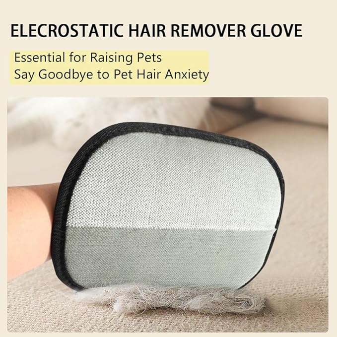 Pet Hair Removal Glove, Electrostatic Pet Grooming Gloves for Cat and Dog, The Tool of Pet Hair Remover, Reusable Pet Hair Remover for Couch, Furniture, Clothes, Easy Cleaning,Grooming Gloves-1 PCS