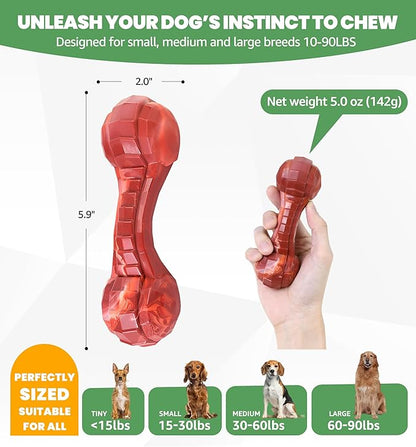 Durable Dog Chew Toy for Aggressive Chewers, Ultra Tough Dental Toy for Teeth Cleaning, Boredom Anxiety Relief, Long-Lasting Toy for All Dog Sizes & Teething Puppies, Keep Them Busy