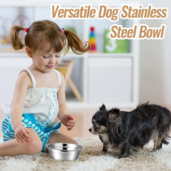 Nuanchu 15 Pack Stainless Steel Dog Bowls Bulk, 15 oz Pet Food Water Bowls for Small Dogs/cat, Dishwasher Safe Feeder for Multi-pet Homes/pet Shop